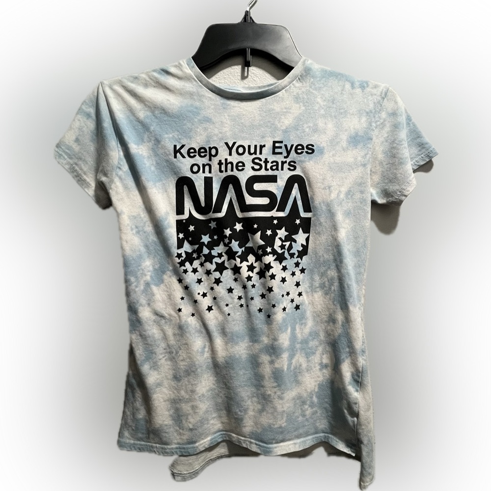 NASA Kids Blue and White Tie Dyed T-Shirt